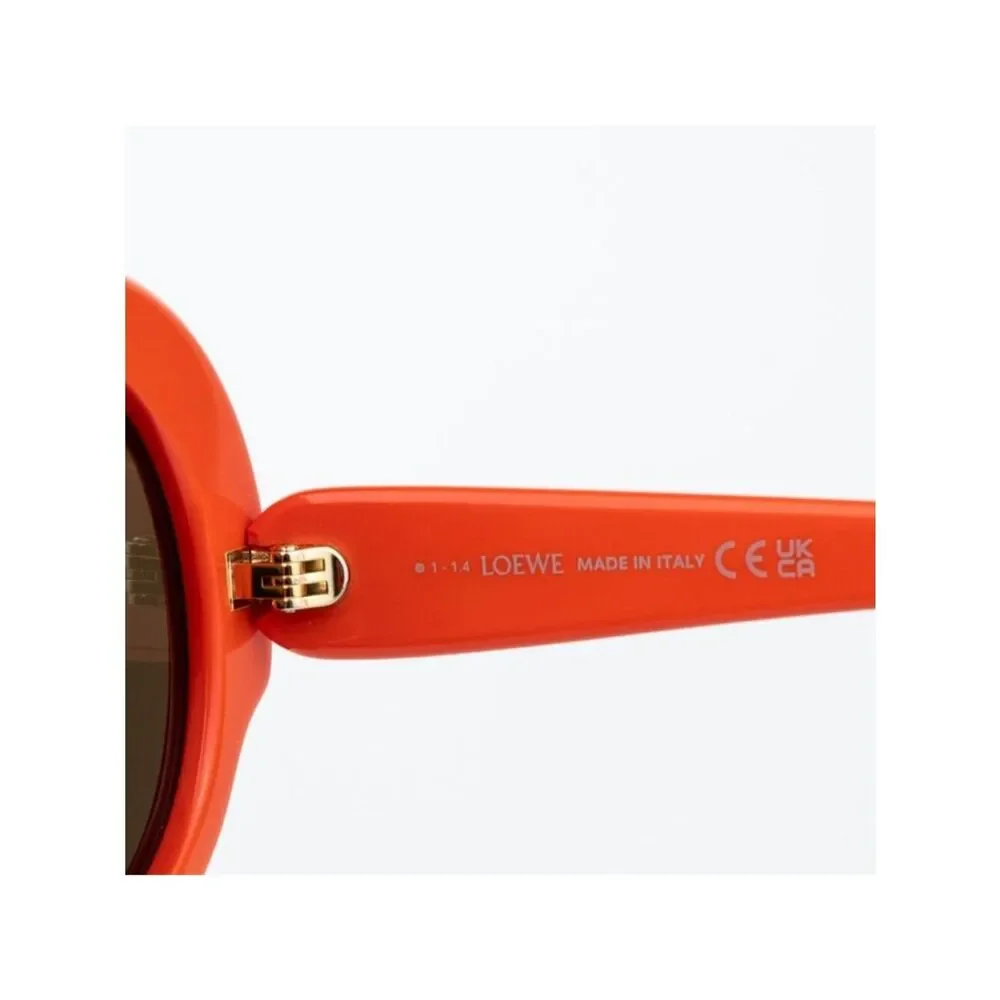 Loewe Women Sunglasses Orange Brown Round LW40135F 42E NEW AUTHENTIC